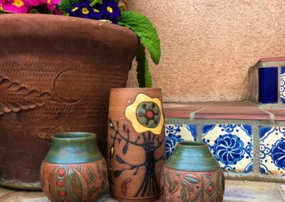 Hand Carved and Painted Vases